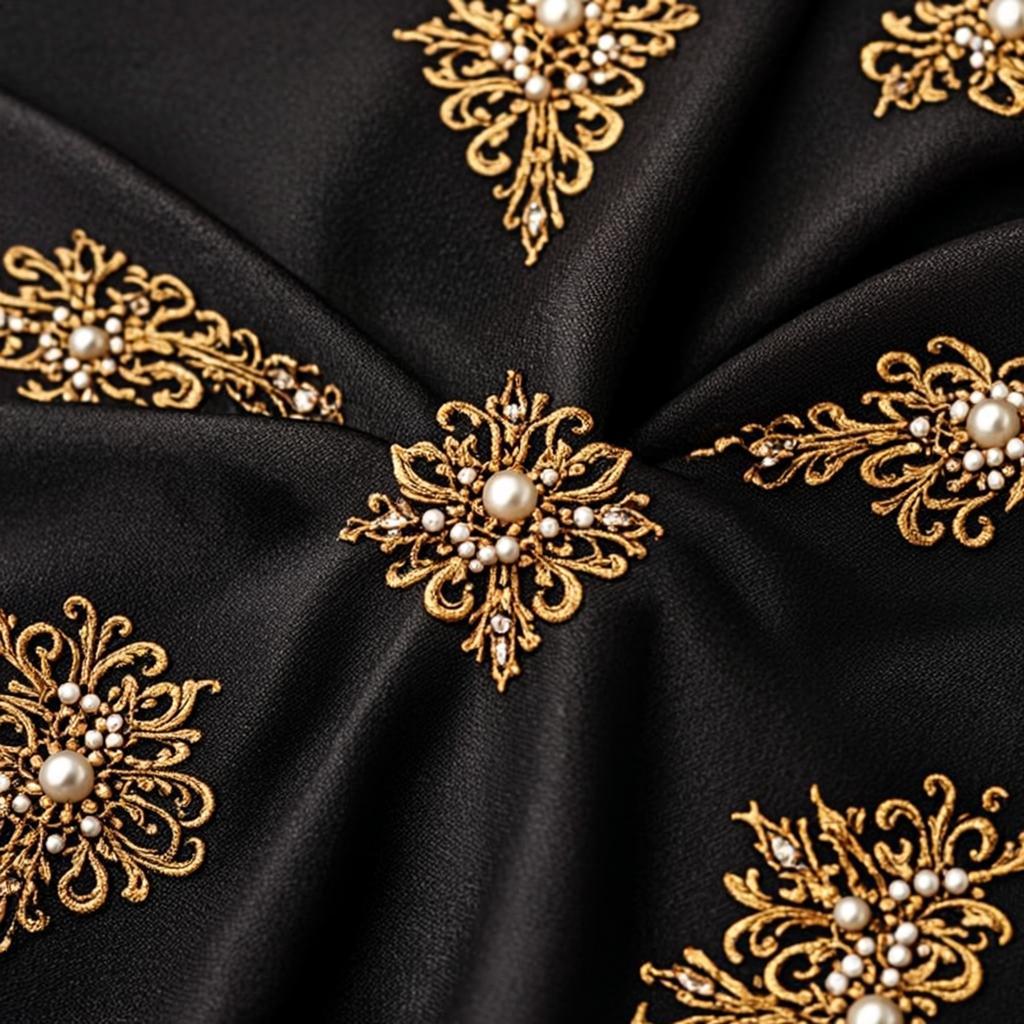 Brodé Impérial — Bazin noir brodé fil d'or